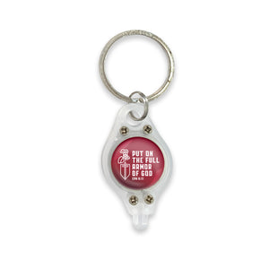 Mini Keyring LED Flashlight – White/Red, Full Armor of God, Eph 6:11