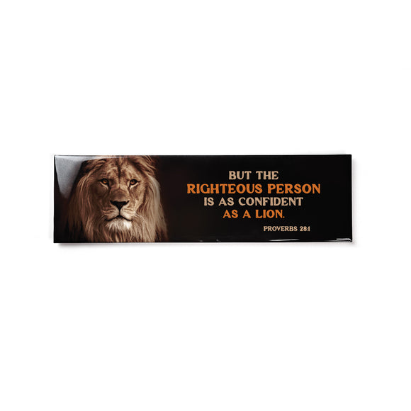 Lion - Proverbs 28:1 - Large Fridge Scripture Magnet