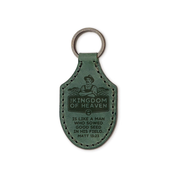 Engraved Leather Keychains – Kingdom of Heaven – Green