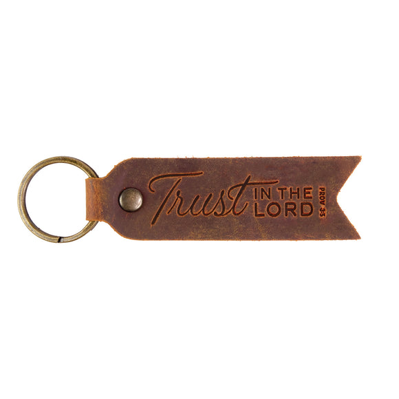 Trust in the Lord Leather Fob Keychain – Prov 3:5