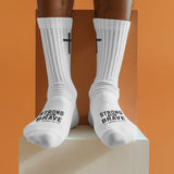 Men's Crew Socks – Strong and Brave, Joshua 1:9