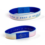 Logos Tap Stretch Bracelet - Blue - Clouds, Joshua 1:8