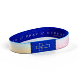Logos Tap Stretch Bracelet - Blue - Clouds, Joshua 1:8
