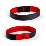 Logos Tap Stretch Bracelet - Black and Red - Carbon, Joshua 1:8
