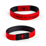 Logos Tap Stretch Bracelet - Black and Red - Carbon, Joshua 1:8