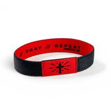 Logos Tap Stretch Bracelet - Black and Red - Carbon, Joshua 1:8