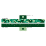 Logos Tap Stretch Bracelet - Lt Green and Dk Green - Crosses, Phil 4:13