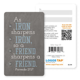 Logos Tap Wallet Card - Iron Sharpens Iron, Proverbs 27:17