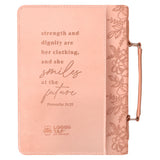 Logos Tap Bible Cover XLarge - She is Strong, Pro 31:25
