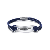 Identified in Christ ID Bracelet Navy Blue Cord – I can do all things, Philippians 4:13