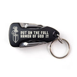Keychain Multi-Tools With LED - Armor of God: Eph. 6:11