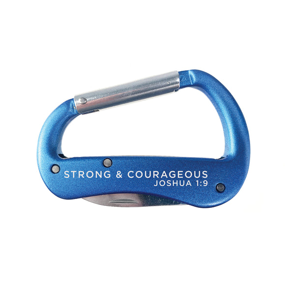 Carabiner Multi-Tool - Strong and Courageous, Joshua 1:9