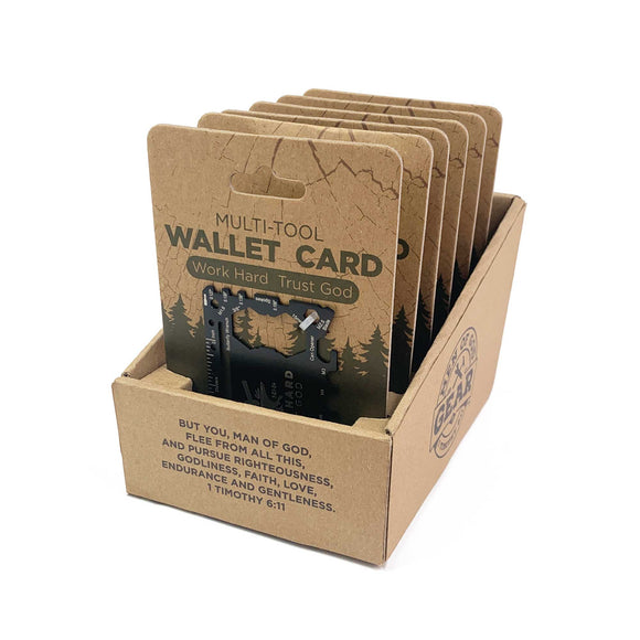 Wallet Card Multi-Tool Display - Work Hard Trust God