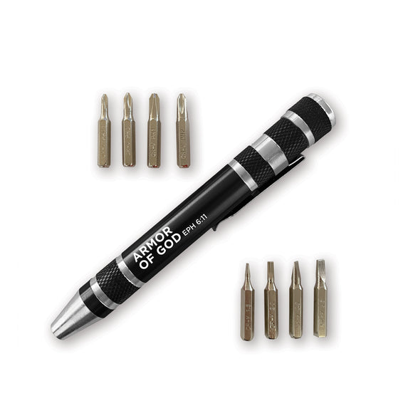 8-in-1 Pen Style Screwdriver - Armor of God, Eph 6:11