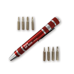 8-in-1 Pen Style Screwdriver - Man of God, 1 Tim 6:11