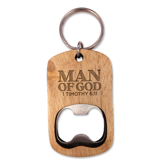 Bottle Opener Keyring - Man of God, 1 Tim 6:11