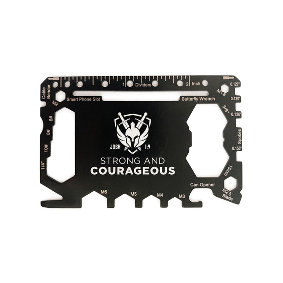 Wallet Card Multi-Tool - Strong and Courageous, Josh 1:9