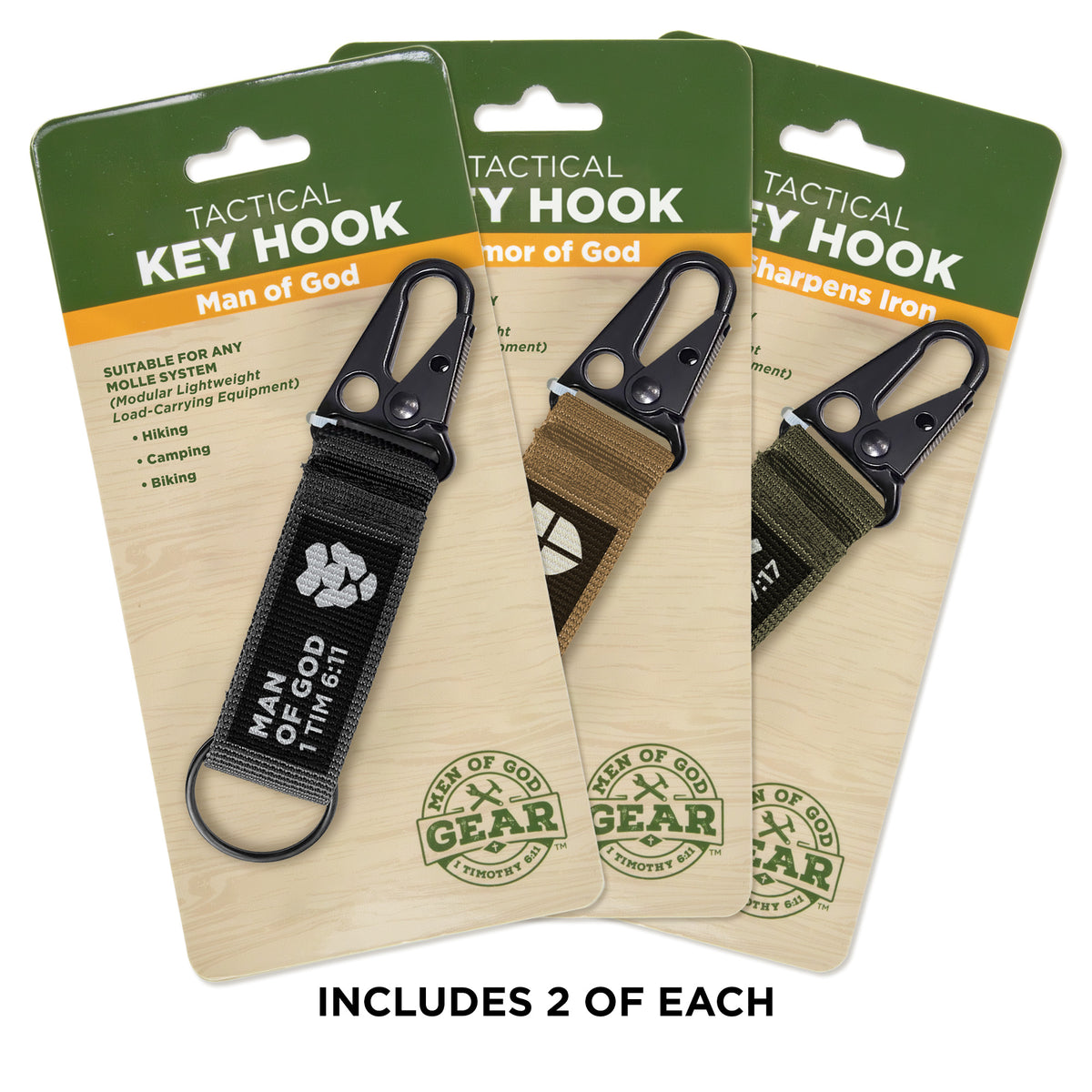 Tactical Key Hook Display - Variety Pack – Logos Trading Post Wholesale