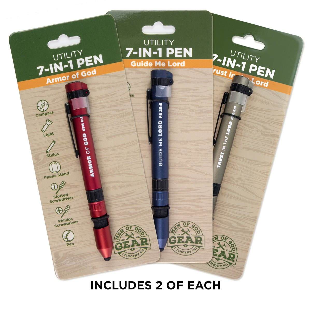 Utility 7-in-1 Pen Display - Variety Pack – Logos Trading Post Wholesale