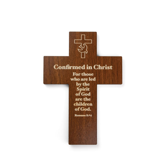 Confirmed in Christ Laser Engraved MDF Cross Wall Cross