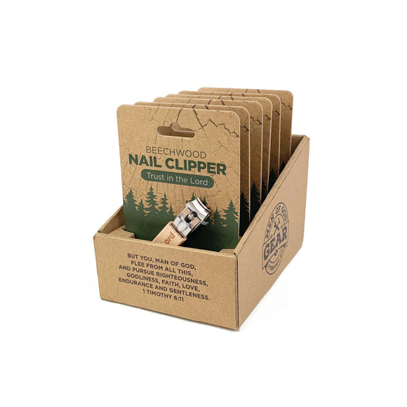 Beechwood Nail Clippers Display - Trust in the Lord