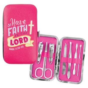 Manicure Set, Pink – Have Faith in the Lord, Mark 11:22-23