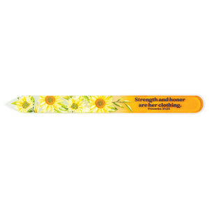 Glass Nail Files, Yellow – Strength and Honor, Proverbs 31:25