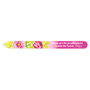 Glass Nail Files, Pink – Happy Are the People, Ps 114:5