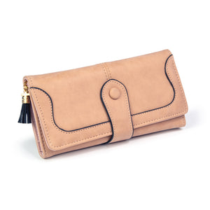 Suede Clutch Wallet – Soft Rose