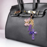 Cross Charm Key Ring – Purple