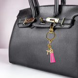 Cross Tassel Key Ring – Pink