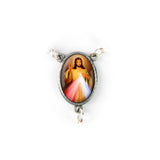 Olive Wood Rosary with Divine Mercy of Jesus Oval Medal