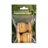 Laser Engraved Olive Wood Communion Cups Set of 2