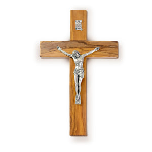 14" Olive Wood Wall Crucifix