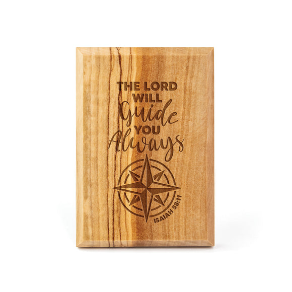 The Lord Will Guide You, Olive Wood Plaque