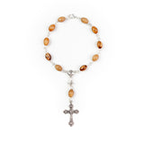 First Communion, Holy Land Olive Wood Pocket Auto Rosary, Made in Bethlehem