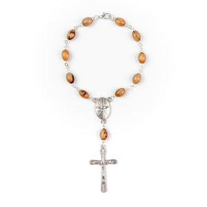 Confirmation, Holy Land Olive Wood Pocket Auto Rosary, Made in Bethlehem