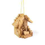 Olive Wood 3D Nativity with Long Base Ornament