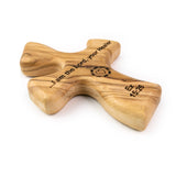Olive Wood Clinging Cross, I am the Lord your Healer