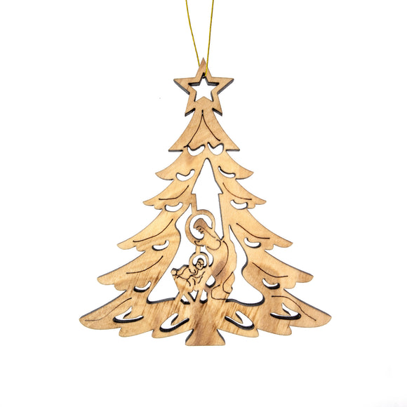 2D Laser Cut Tree Ornament – Mary and Baby Jesus