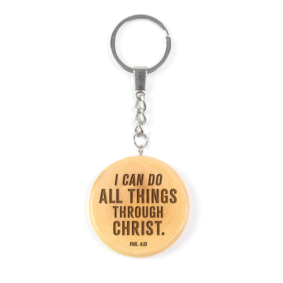 Olive Wood Keychain – I Can Do All Things, Phil 4:13