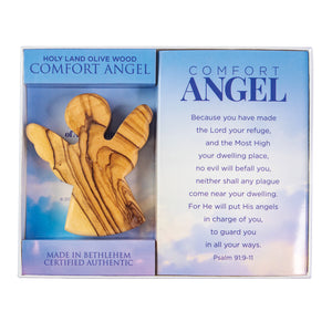 Olive Wood Large Comfort Angel in Box