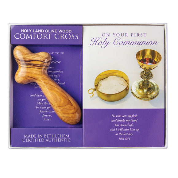 Olive Wood First Communion Medium Deluxe Comfort Cross