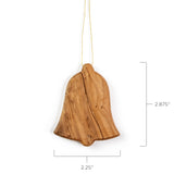 Olive Wood Bethlehem Bell Ornament Thick