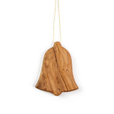 Olive Wood Bethlehem Bell Ornament Thick