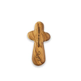 Laser Engraved Olive Wood Comfort Cross, Baptized in Christ