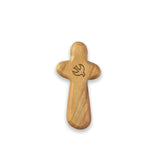 Laser Engraved Olive Wood Comfort Cross, Dove