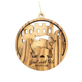 Round Dimensional Ornament - God with Us, Matt 1:23