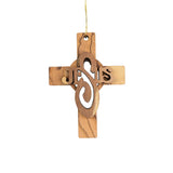 Olive Wood Dimensional Christmas Ornament Sidekick with Stand