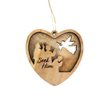 Olive Wood Dimensional Christmas Ornament Sidekick with Stand